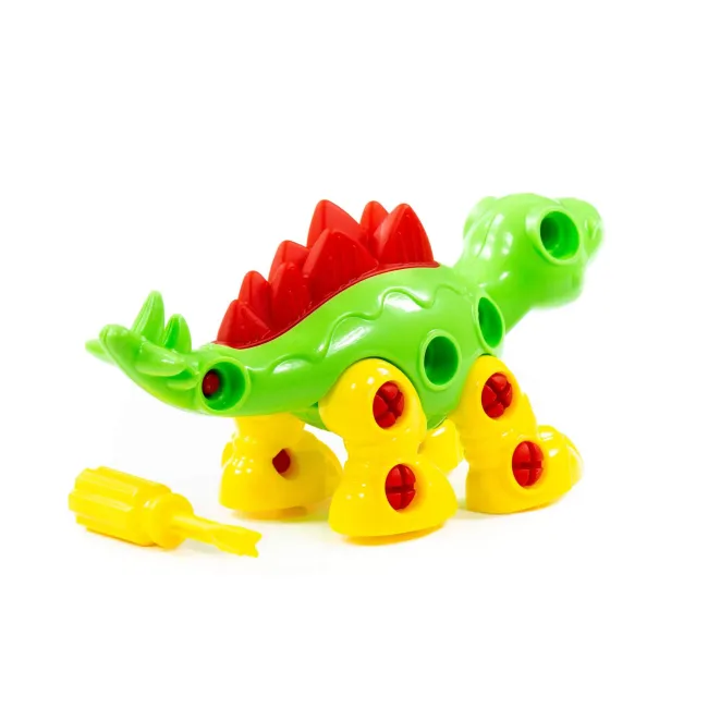 Set de constructie Dinozaur Polesie Stegosaur, 30 piese de asamblat, 21cm