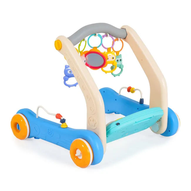 Jucarie multifunctionala 2 in 1 - premergator si centru de joaca cu pian, Moni, Albastru