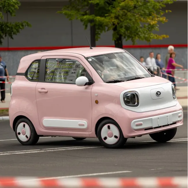 Masina electrica Aigo M1 urbana - autonomie 180 km, 4 locuri, permis B1, Roz