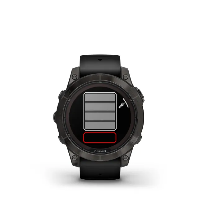 Garmin - fenix 7 Pro Sapphire Solar smartwatch premium cu incarcare solara 47mm - ramă negru gri din titanium DLC si curea din silicon neagră