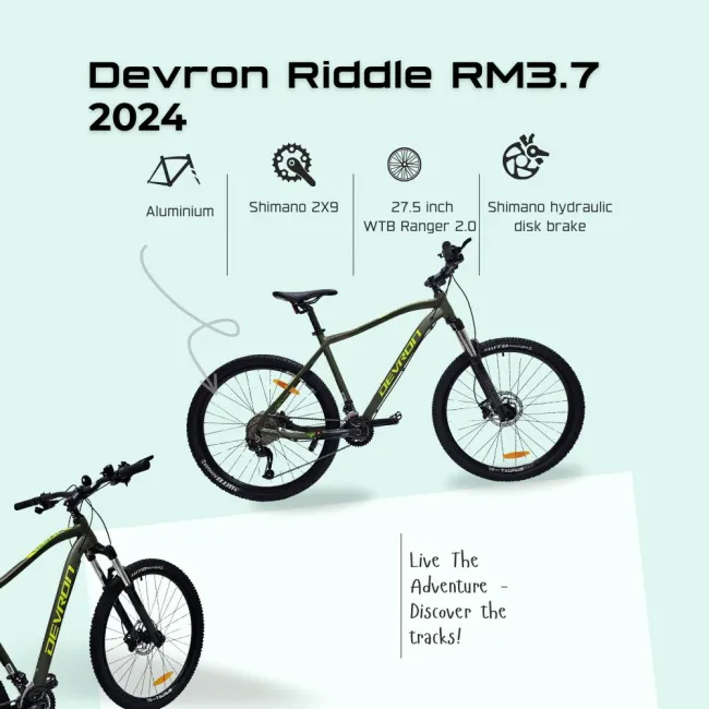 Bicicleta Mtb Devron Riddle RM3.7 2024 - 27.5 Inch, L, Verde