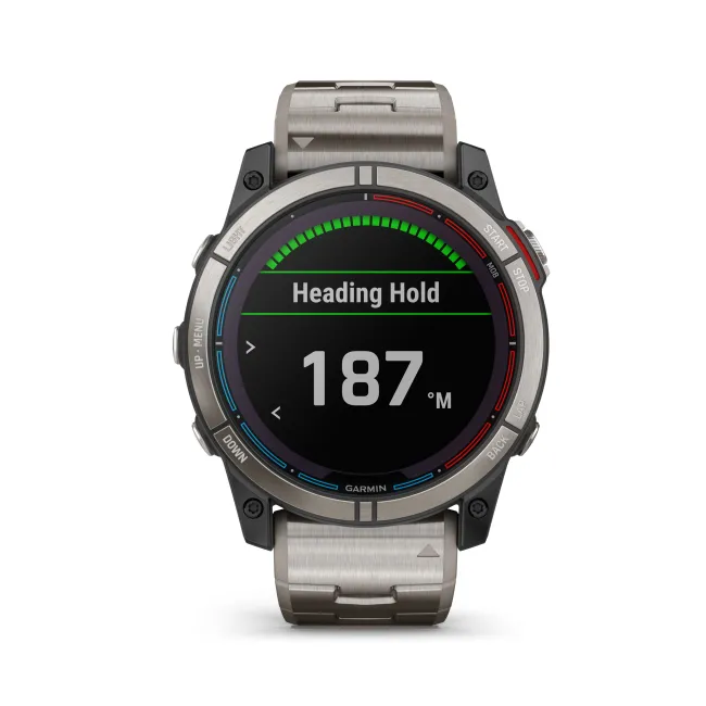 Garmin - quatix 7x Solar Titanium - ceas inteligent premium cu GPS cu functii avansate pentru sport si navigatie
