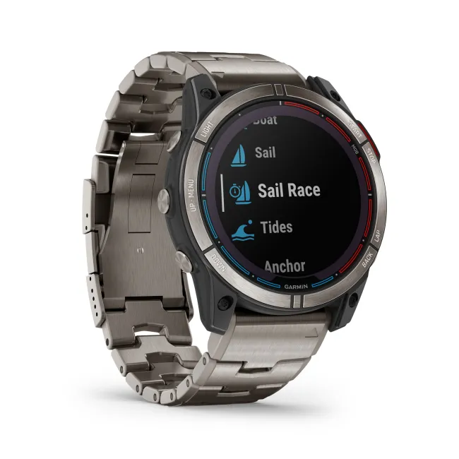 Garmin - quatix 7x Solar Titanium - ceas inteligent premium cu GPS cu functii avansate pentru sport si navigatie