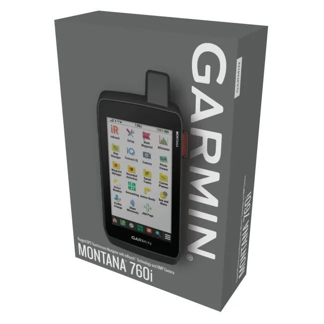 Garmin - Montana 760i - Navigator solid cu ecran tactil cu GPS cu tehnologie inReach și cameră de 8 megapixeli