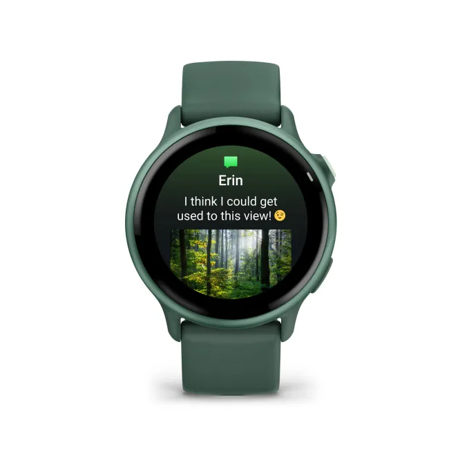 Garmin - vivoactive 6 smartwatch cu GPS și AMOLED - ramă și carcasă verde Jasper - bratara din silicon verde Jasper