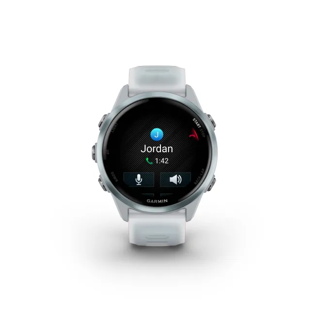 Garmin Forerunner 570 - 42 mm - ceas multisport cu GPS si AMOLED - alb Cloud Blue Aluminium with Translucent Whitestone | Cloud Blue Band