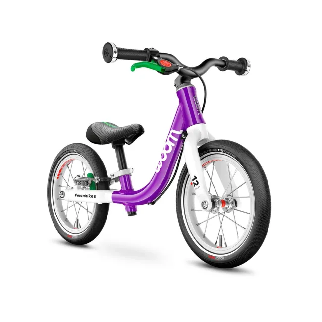 Bicicleta copii Woom 1 cu roti 12" mov intens alb