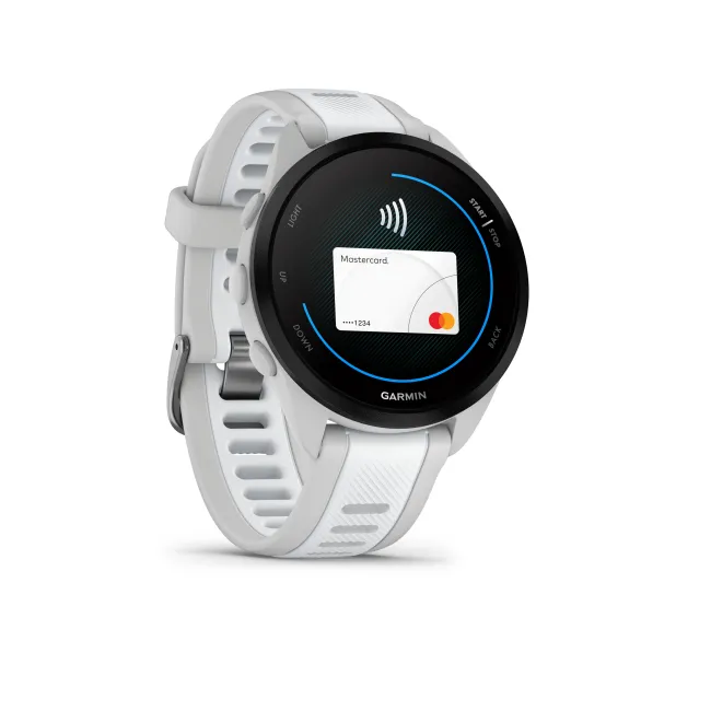 Garmin - Forerunner 165 ceas multisport cu GPS AMOLED - alb Whitestone - gri mist grey