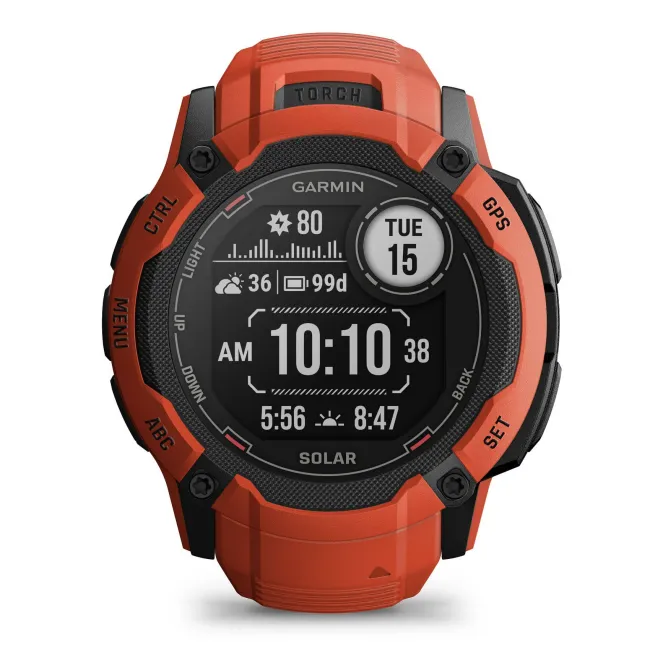 Garmin Instinct 2X Solar - smartwatch robust cu GPS - Rosu