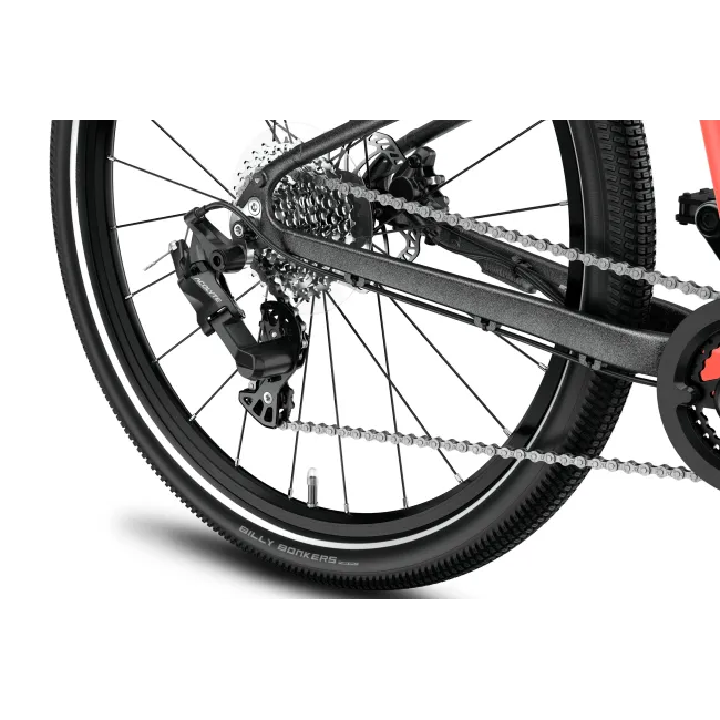 Bicicleta copii Woom 6 Explore cu roti 26" Neon Coral