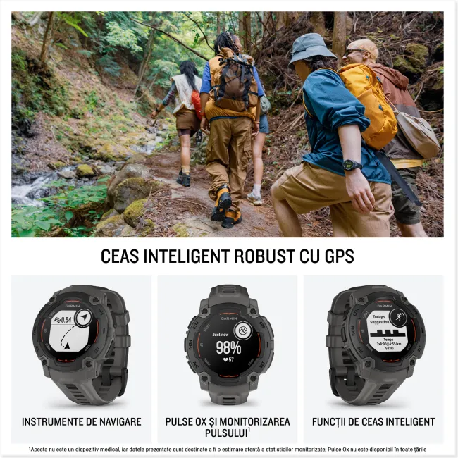 Garmin INSTINCT E - 45 mm negru - smartwatch robust cu GPS
