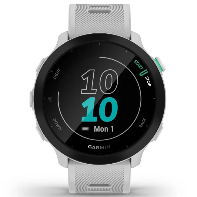 Garmin Forerunner 55 - ceas inteligent pentru alergare si bicicleta - alb