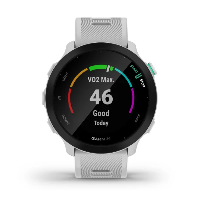 Garmin Forerunner 55 - ceas inteligent pentru alergare si bicicleta - alb