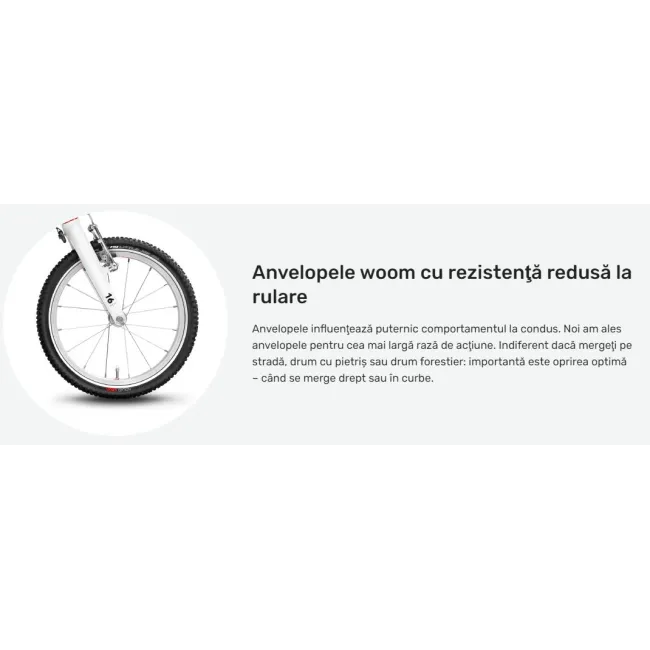 Woom - bicicleta copii 16" Woom 3 AUTOMAGIC, varsta recomandata 4-6 ani (105-120cm) - 6 kg - rosu intens alb