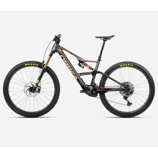Bicicletă electrică eMTB Trail Orbea RISE LT M-TEAM 420W - Cosmic Carbon View | Golden Sand (Gloss)