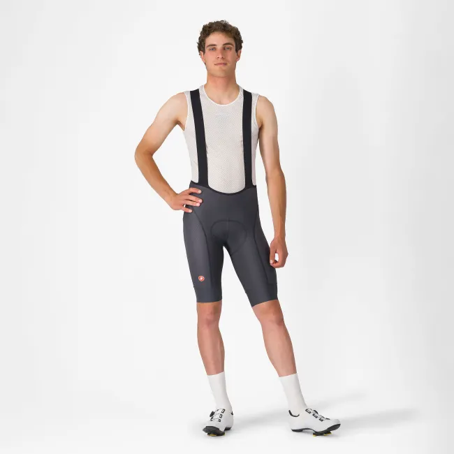 Castelli - pantaloni ciclism scurti cu bretele - Competizione 2 Bibshort - 15-35 gr C - gri inchis