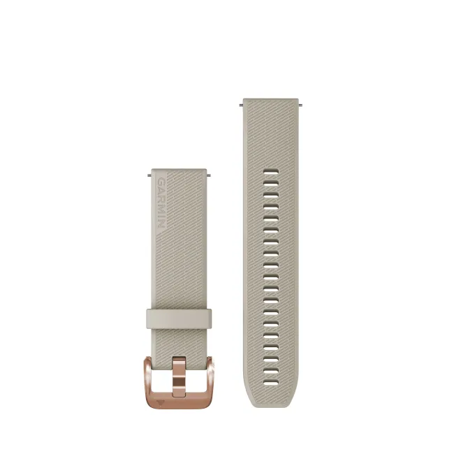 Garmin - curea silicon Quick Release 20 - crem cu elemente rose gold pentru Vivoactive/ Vivomove/ Venu/ Forerunner