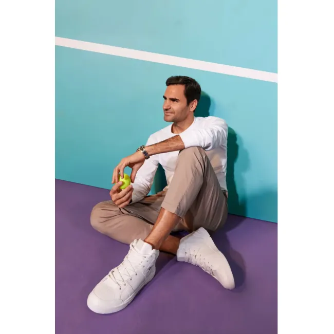 On The ROGER Clubhouse mid - pantofi sport pentru barbati - alb maro deschis nisip