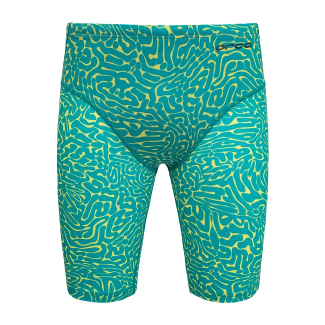 Orca - costum inot pentru barbati tip jammer - verde turcoaz galben