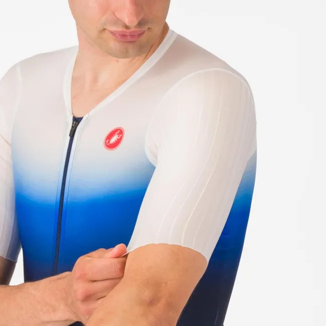 Castelli - costum triatlon cu maneca scurta - Pr 2 Speed Suit - albastru | alb