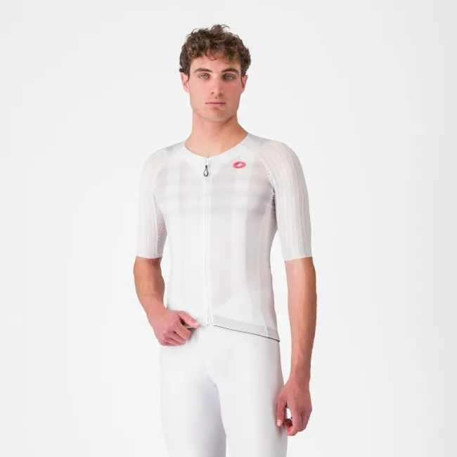 Castelli - tricou ciclism maneca scurta race fit - Aero Race 8S Jersey - 18-36 gr C - alb