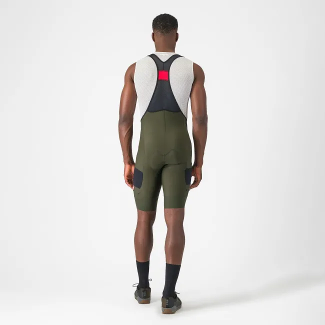 Castelli - pantaloni ciclism scurti cu bretele - Unlimited Cargo Bibshort - 15-35 gr C - verde Deep Green