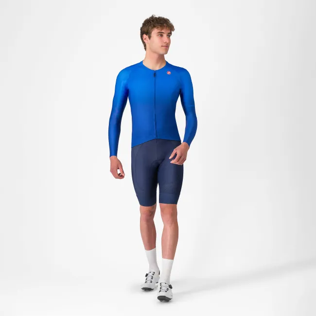 Castelli - tricou ciclism maneca lunga tailored fit cu protectie solara - Upf Long Sleeve Jersey - albastru azzurro
