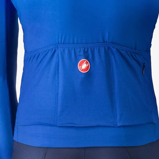 Castelli - tricou ciclism maneca lunga tailored fit cu protectie solara - Upf Long Sleeve Jersey - albastru azzurro
