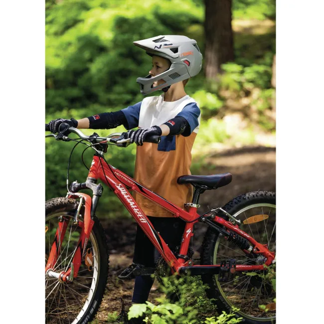 Abus - casca ciclism copii Youdrop FF (acoperire integrala) helmet - gri deschis calcar