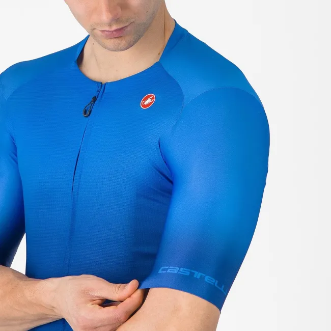 Castelli - tricou ciclism maneca scurta tailored fit cu protectie solara - Upf Jersey - 20-38 gr C - albastru azzurro