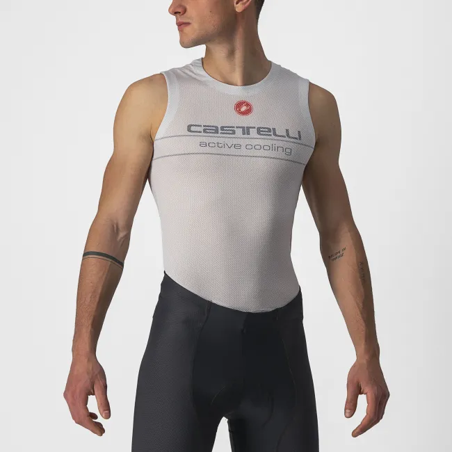 Castelli - bluza de corp fara maneci - Active Cooling Sleeveless - 25-35 gr C - gri argintiu