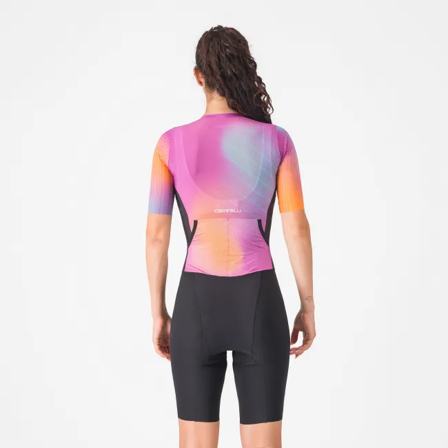 Castelli - costum triatlon cu maneca scurta - PR 2 W Speed Suit - negru | portocaliu