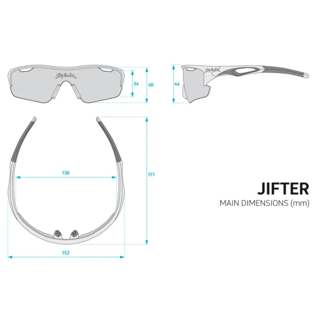 Spiuk - ochelari soare sport Jifter, 3 lentile de schimb transparent, portocaliu si albastru oglinda - rama alba