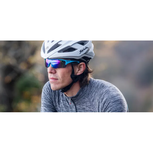 Spiuk - ochelari soare sport Jifter, 3 lentile de schimb transparent, portocaliu si albastru oglinda - rama alba