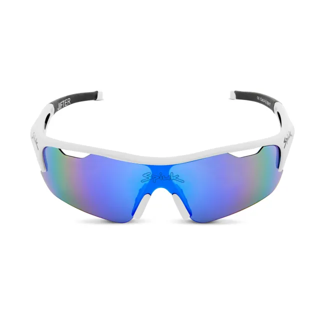 Spiuk - ochelari soare sport Jifter, 3 lentile de schimb transparent, portocaliu si albastru oglinda - rama alba