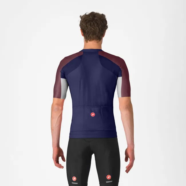 Castelli - tricou ciclism maneca scurta regular fit - Entrata 6 Jersey - albastru | bordo
