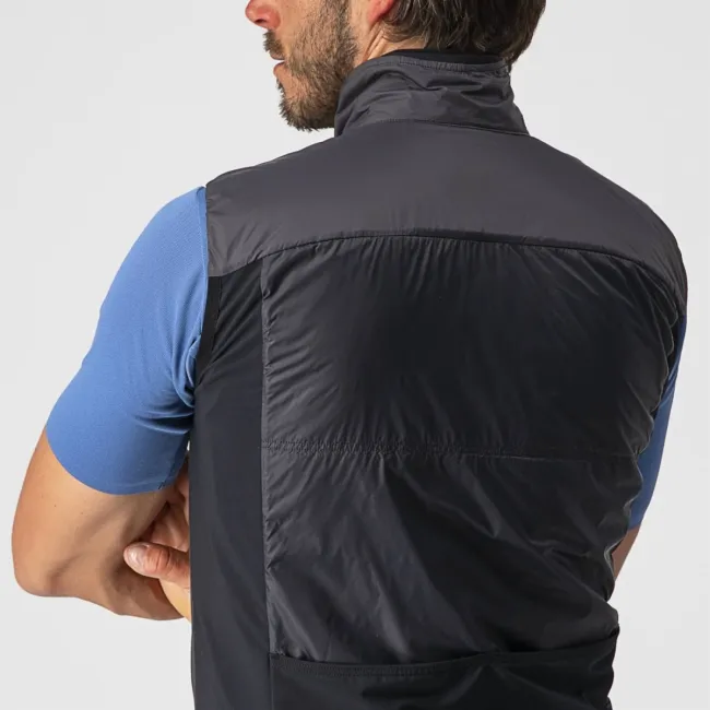 Castelli - vesta ciclism pentru barbati Unlimited Puffy Vest - gri inchis negru argintiu