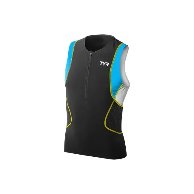 Men Competitor Singlet TYR negru-albastru-galben