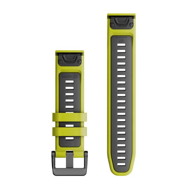 Garmin QuickFit 22 - curea silicon - verde Lime|gri
