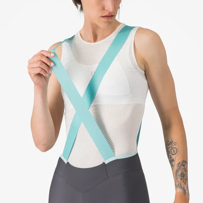 Castelli - pantaloni ciclism scurti cu bretele - Prima 2 Dt Bibshort - 16-35 gr C - gri inchis | albastru