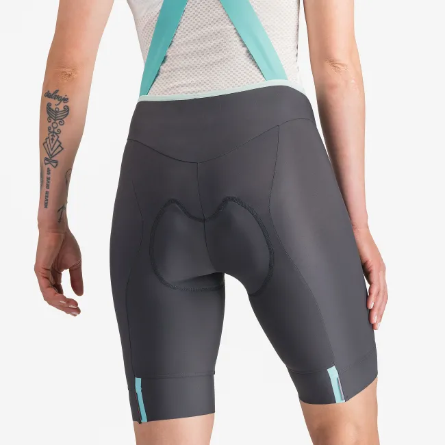 Castelli - pantaloni ciclism scurti cu bretele - Prima 2 Dt Bibshort - 16-35 gr C - gri inchis | albastru