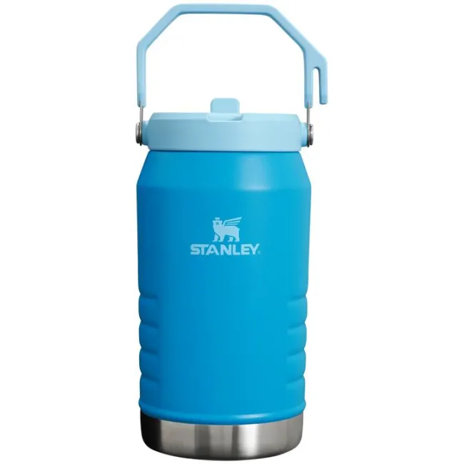 Stanley - termos clasic cu maner - The IceFlow Flip Straw Jug - albastru deschis - 1.9 Litri