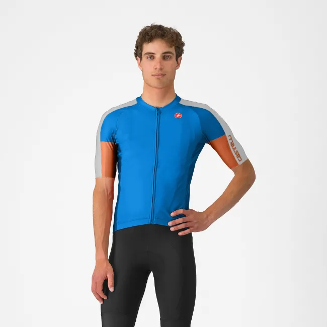 Castelli - tricou ciclism maneca scurta regular fit - Entrata 6 Jersey - albastru | argintiu