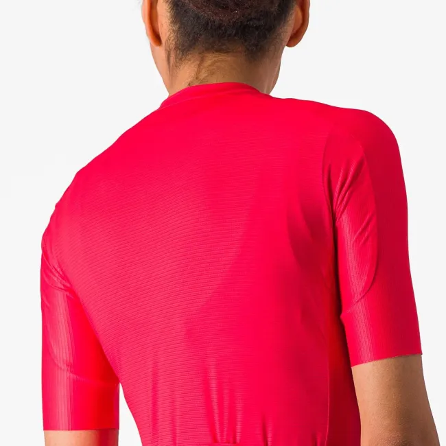 Castelli - tricou ciclism maneca scurta tailored fit - Espresso W Jersey - rosu Hibiscus | gri