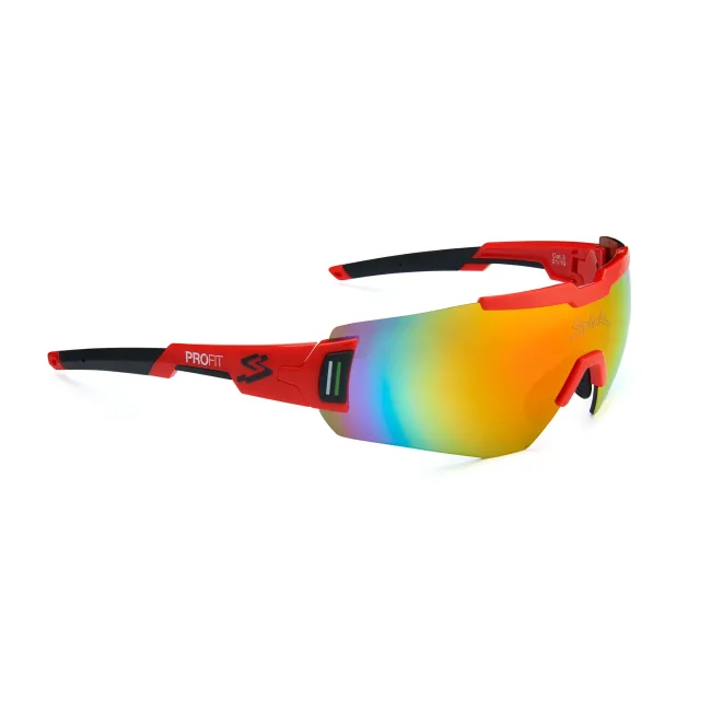 Spiuk - ochelari soare sport Profit, 2 lentile de schimb transparent si rosu oglinda - rama rosie