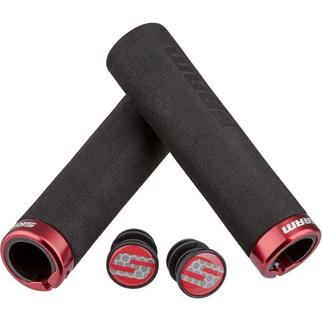 SRAM - mansoane spuma - Locking Grips Foam 129mm - negru | rosu