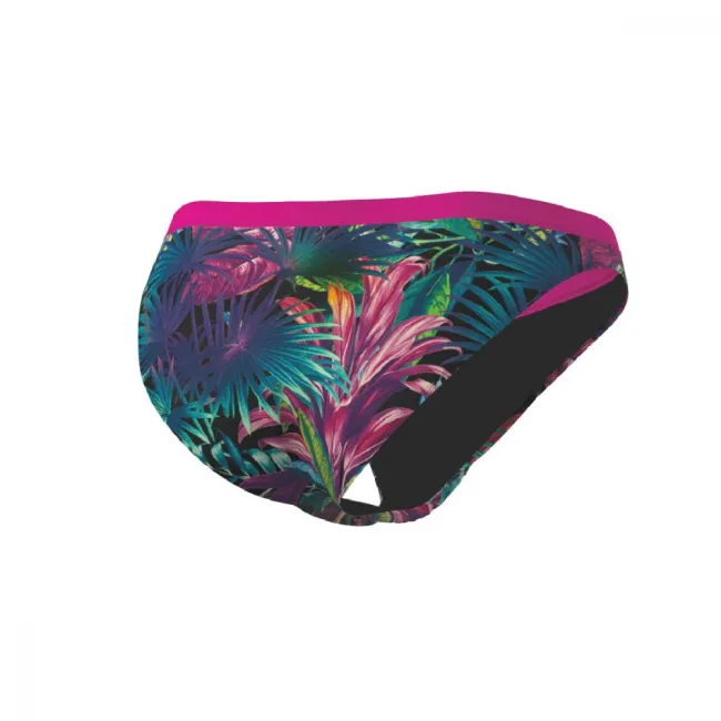 Z3R0D - slip Costum baie femei two pieces - verde roz albastru tropadelic