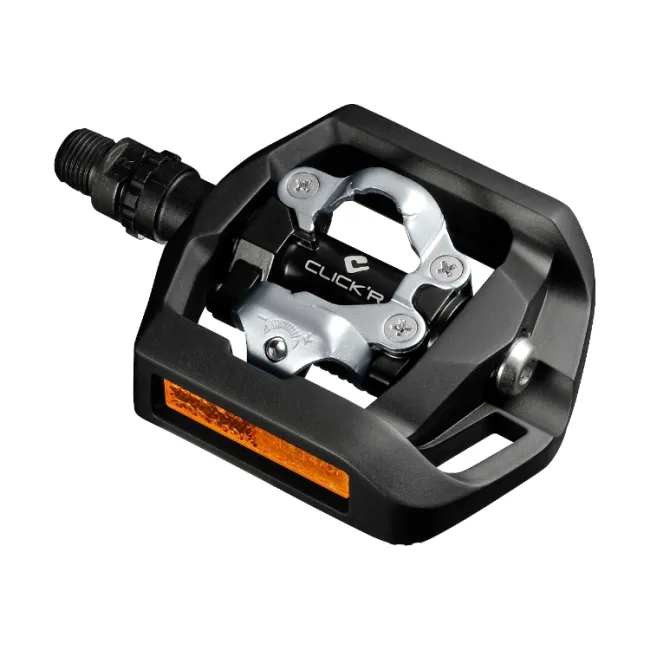Shimano - pedale bicicleta MTB PD-T421, cu catadioptrii  si placute SM-SH56 - negru