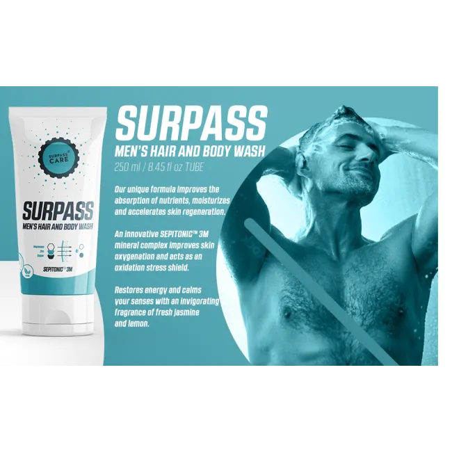 Surpass - gel de bus barbati Men`s hair and body wash Sepitonic 3M - 250ml