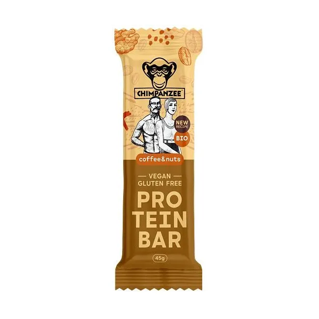 Chimpanzee - baton protein bar vegan fara gluten - Coffee nuts (cafea si nuci) - 45g